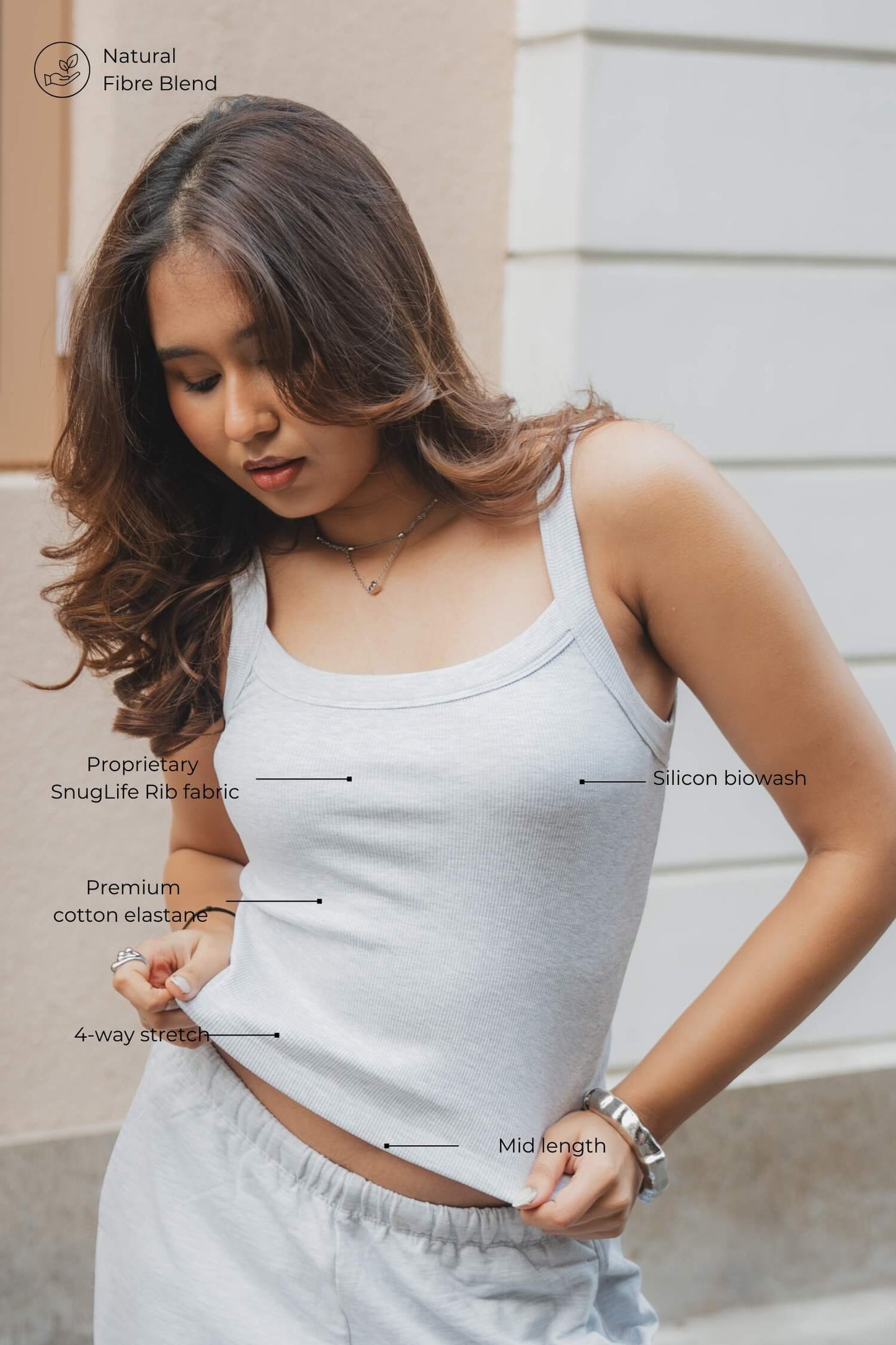 Strappy Tank in Greystone