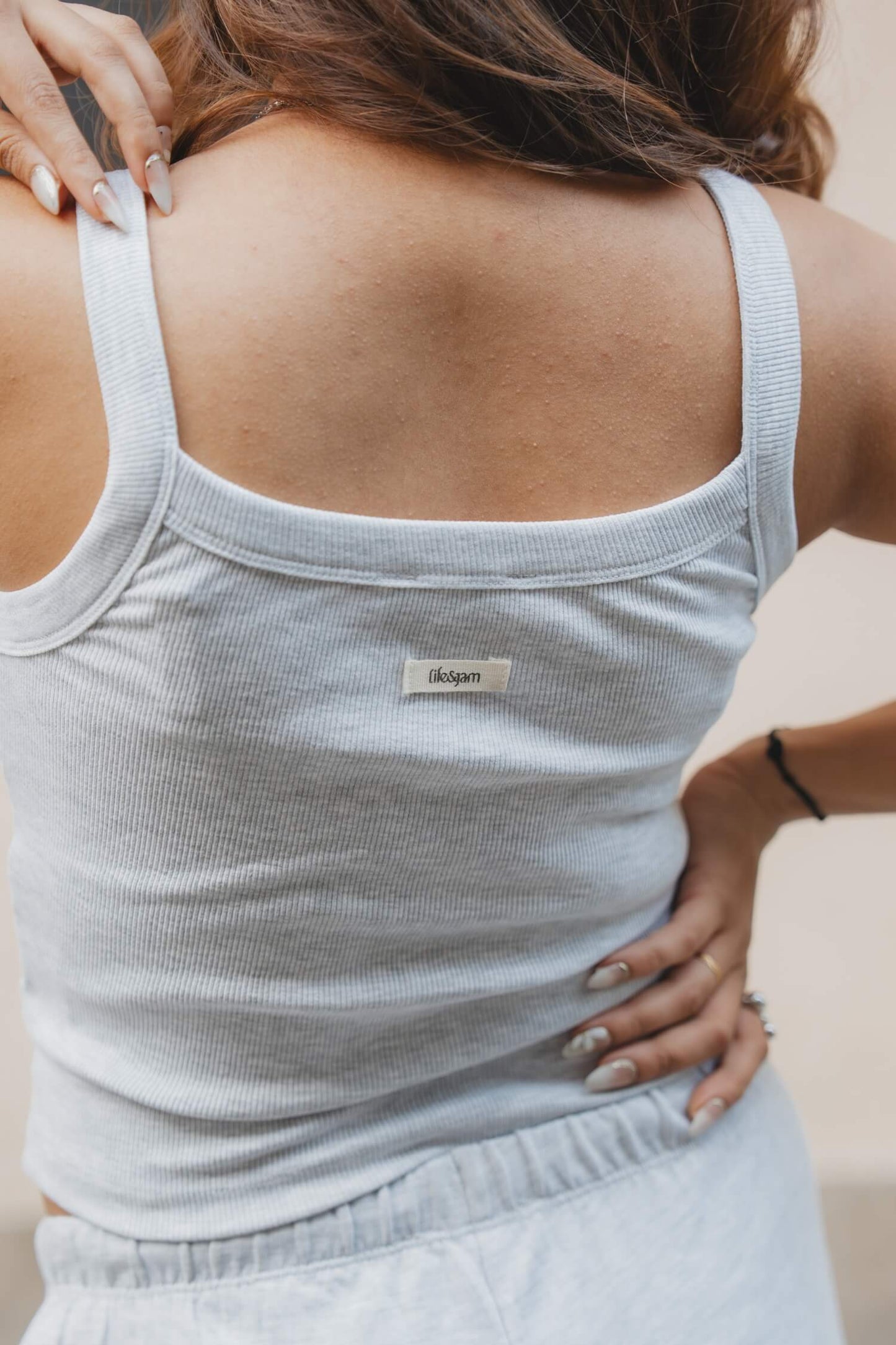 Strappy Tank in Greystone