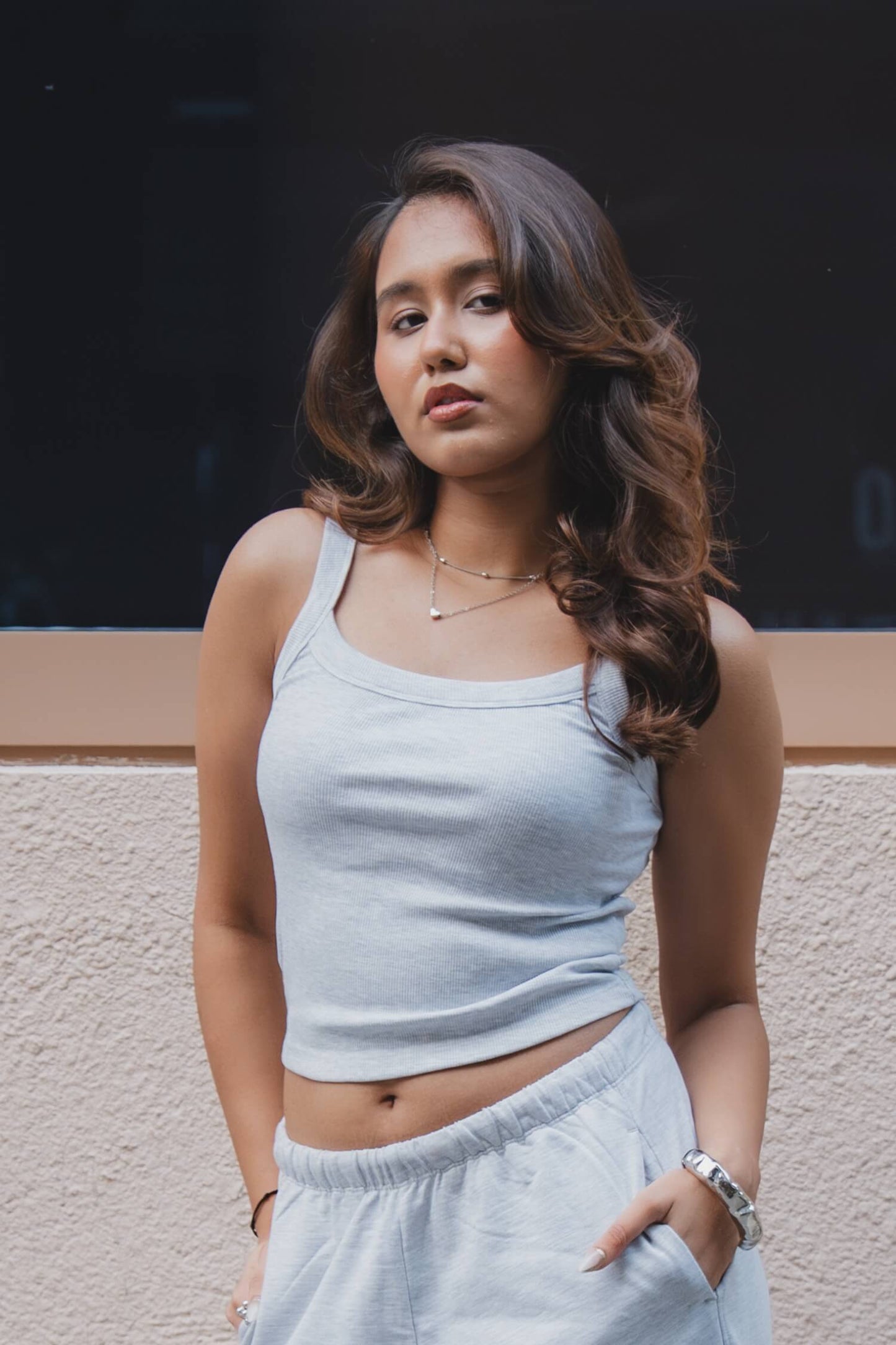 Strappy Tank in Greystone