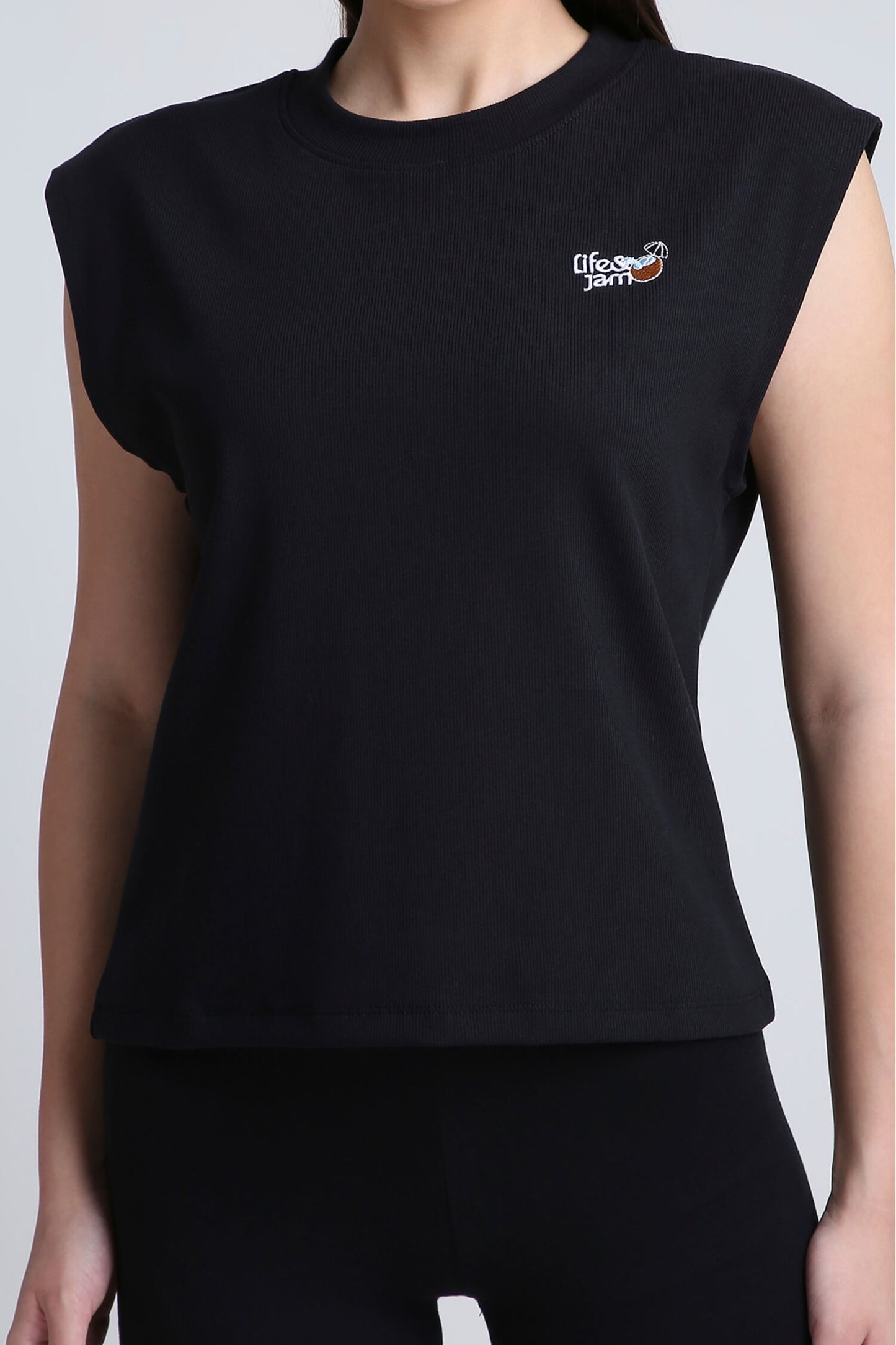 Coconuts For You Box Tank in True Black