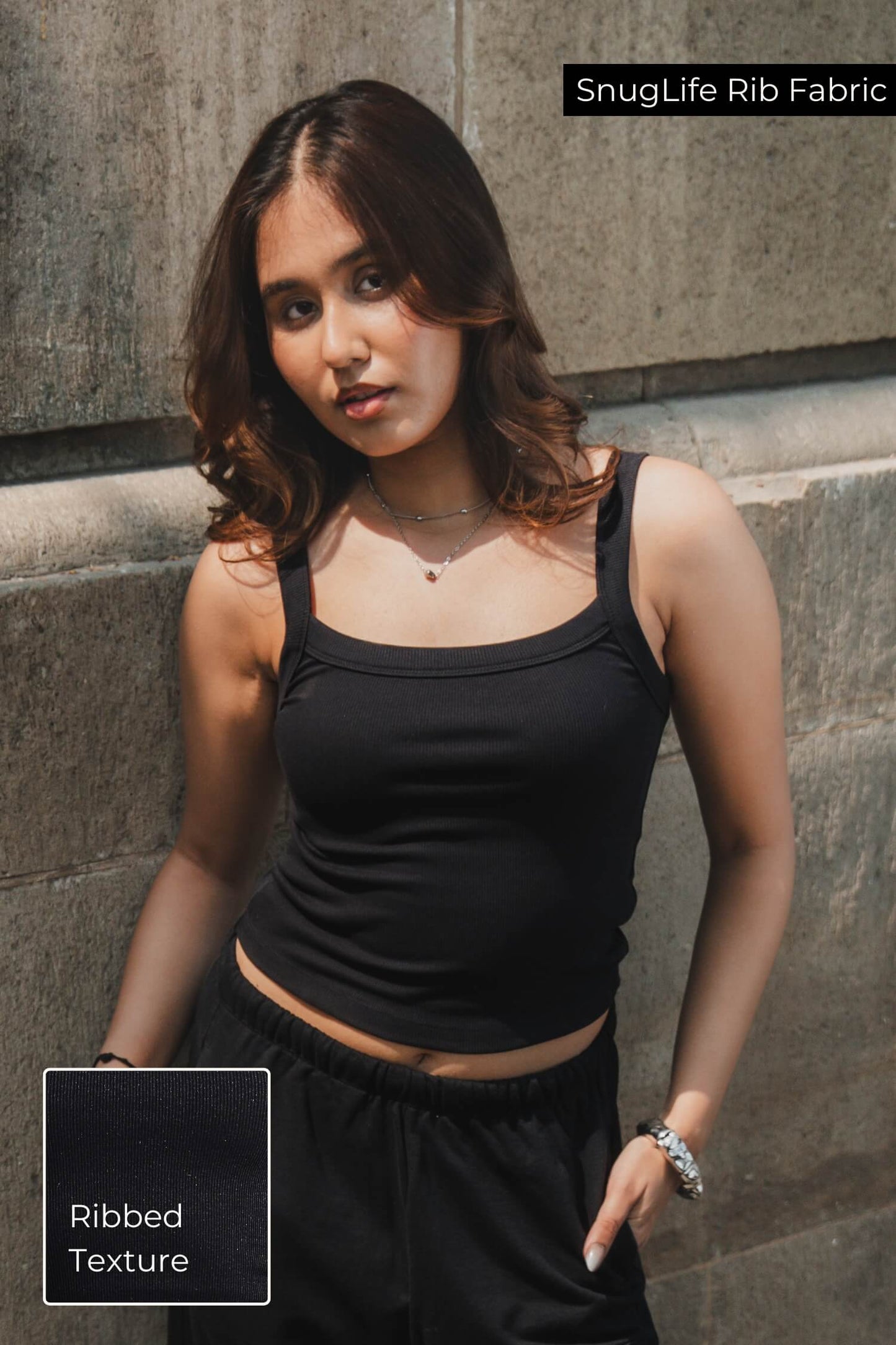 Strappy Tank in True Black