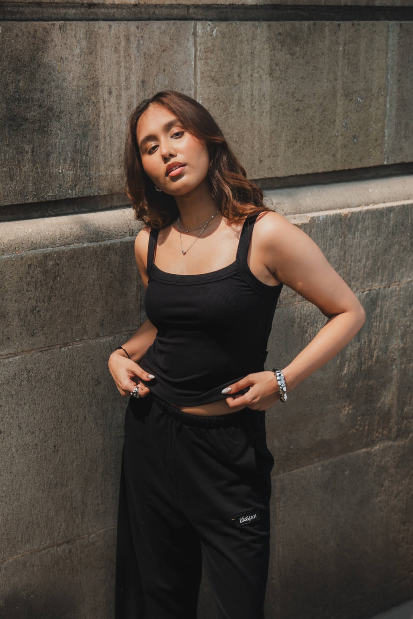 Strappy Tank in True Black