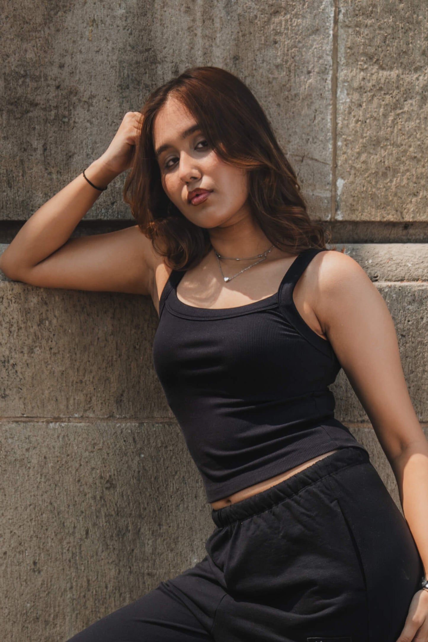 Strappy Tank in True Black