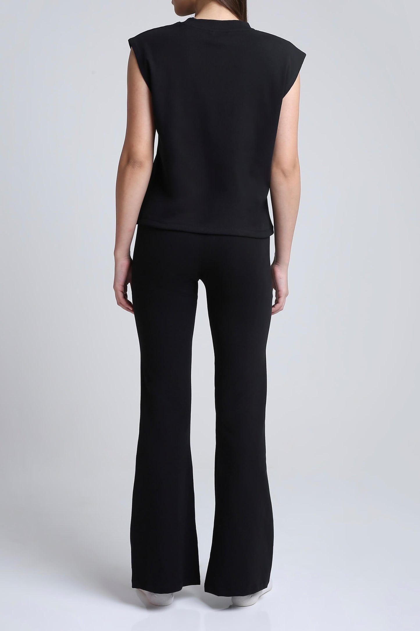 Co-ord Set: Coconuts For You Box Tank & Chill Flares in True Black