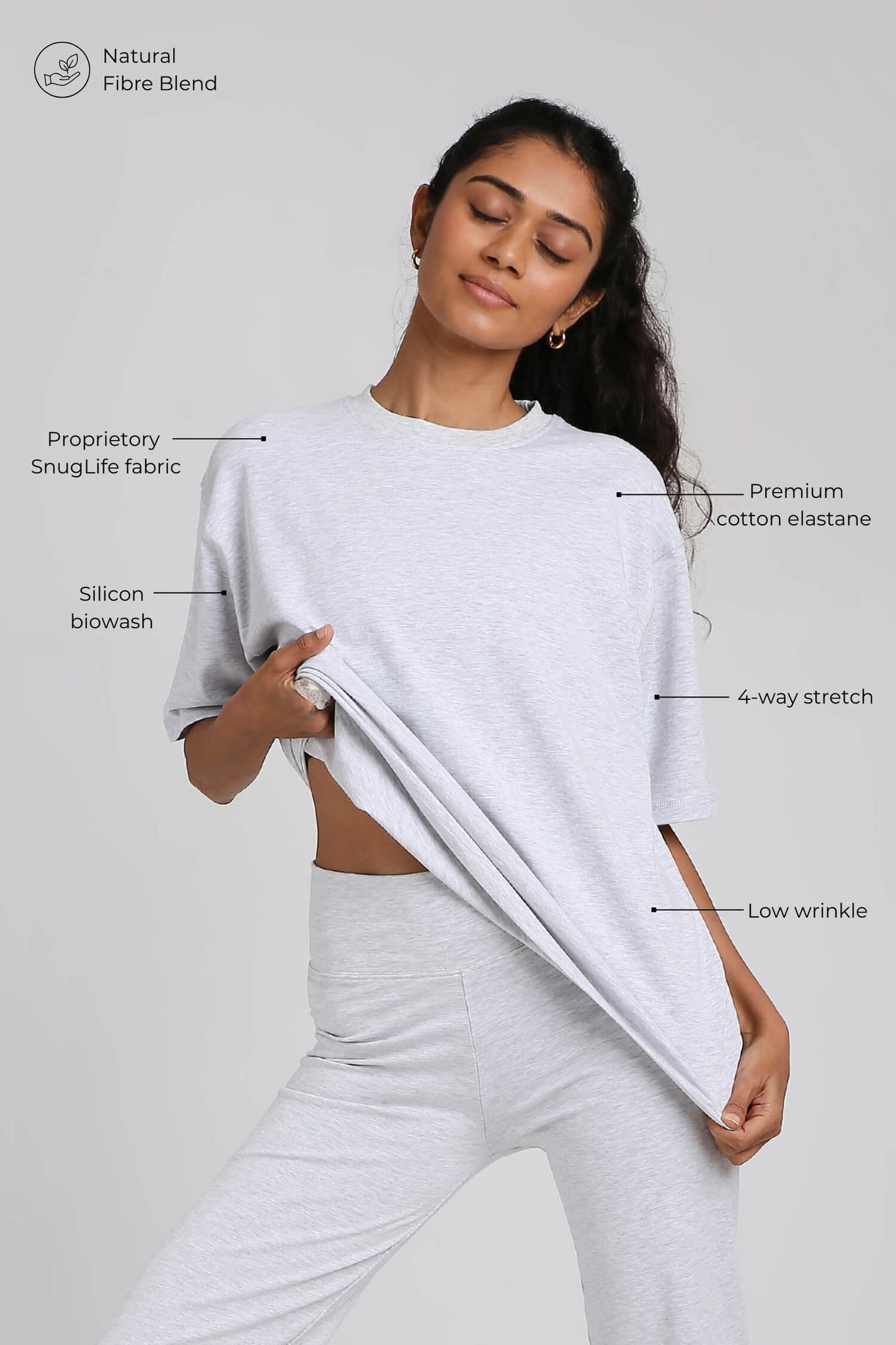 3 Pack: Oversized Tee in Snow White, Greystone and True Black