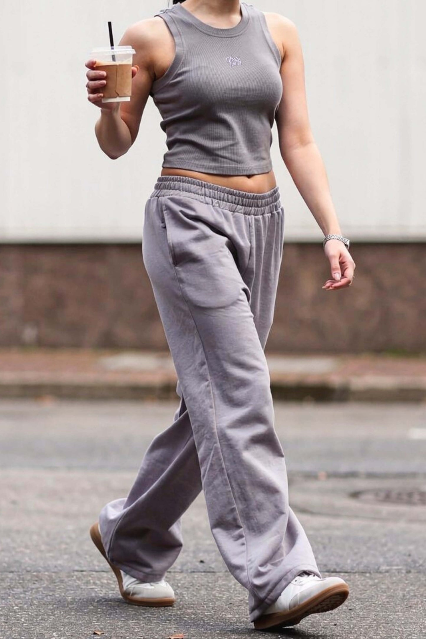 Co-ord Set: Free Spirit Tank & Everyday Lounge Pants in Grey