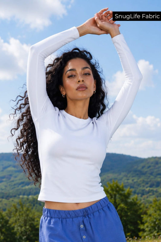 Everyday Long Sleeves Tee in Snow White
