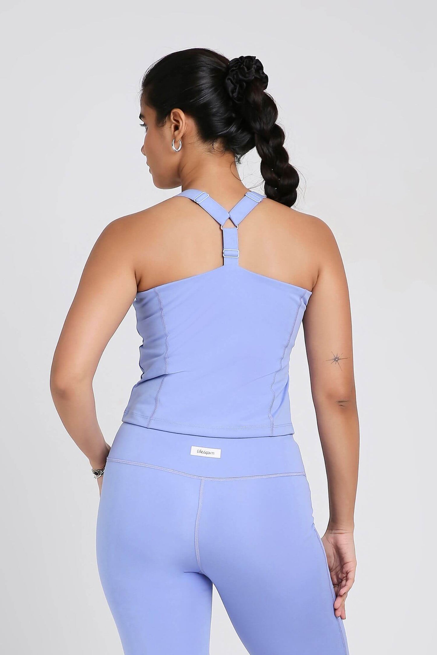 Good Girl Code Longline Sports Bra in Ocean Pop