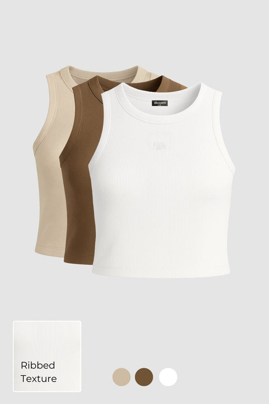 3 Pack: Free Spirit Ribbed Tank - Life & Jam