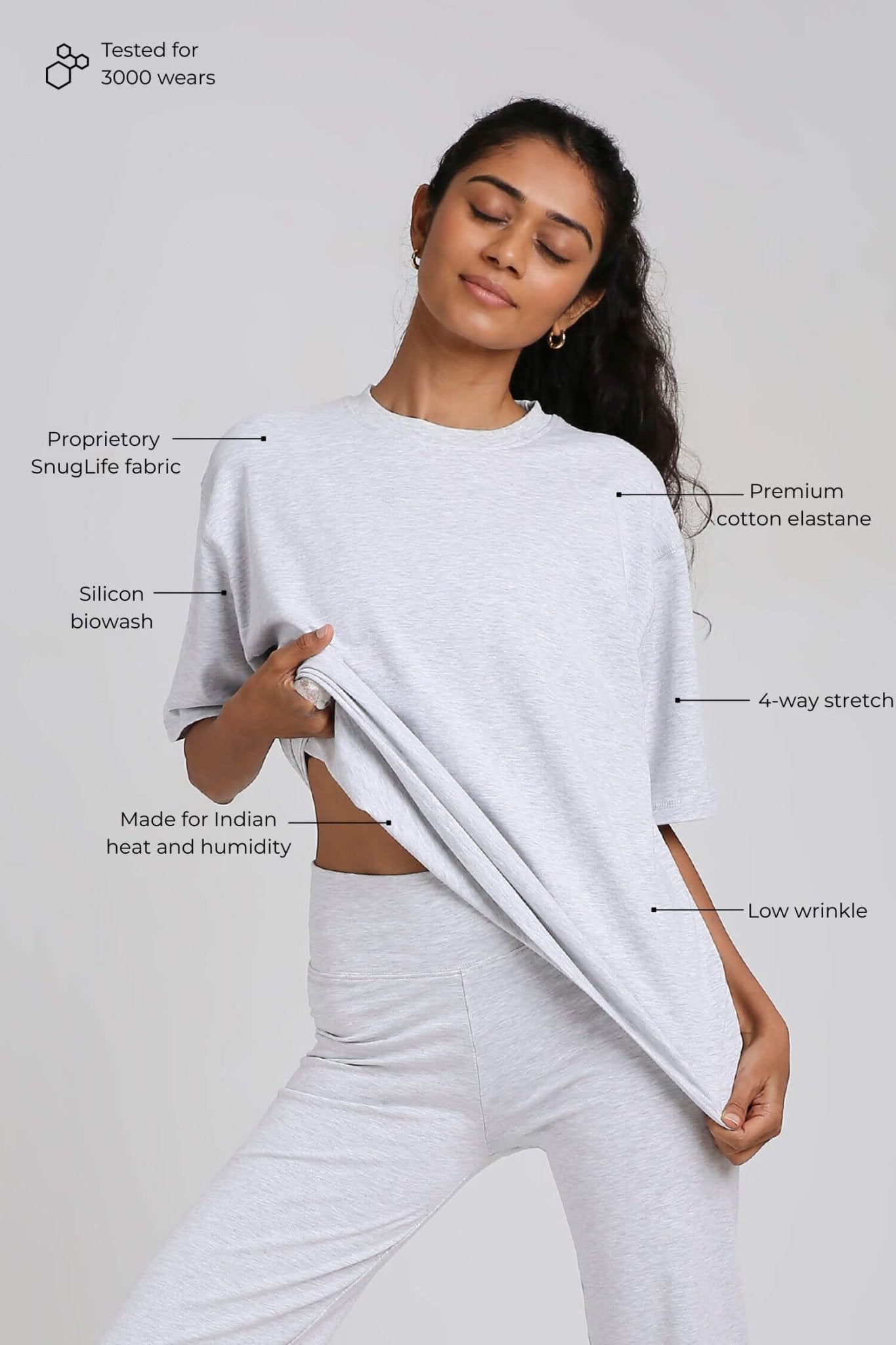 3 Pack: Oversized Tee in Snow White, Greystone and True Black - Life & Jam