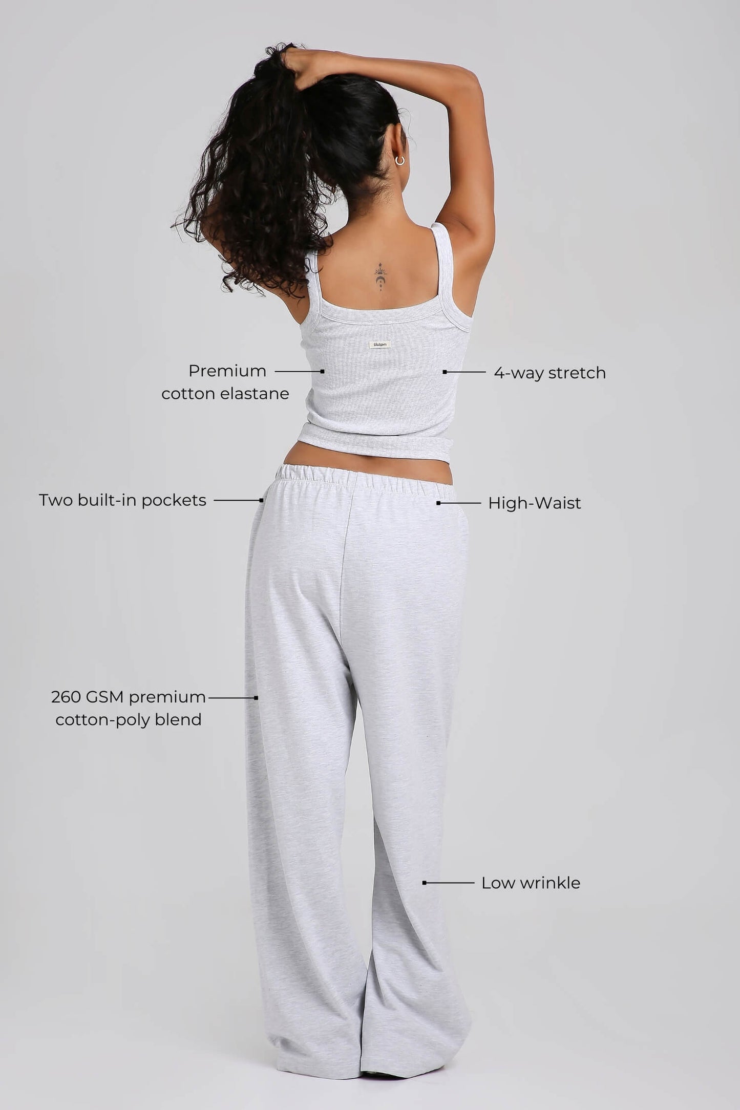 Co-ord Set: Strappy Tank & Loungers in Greystone