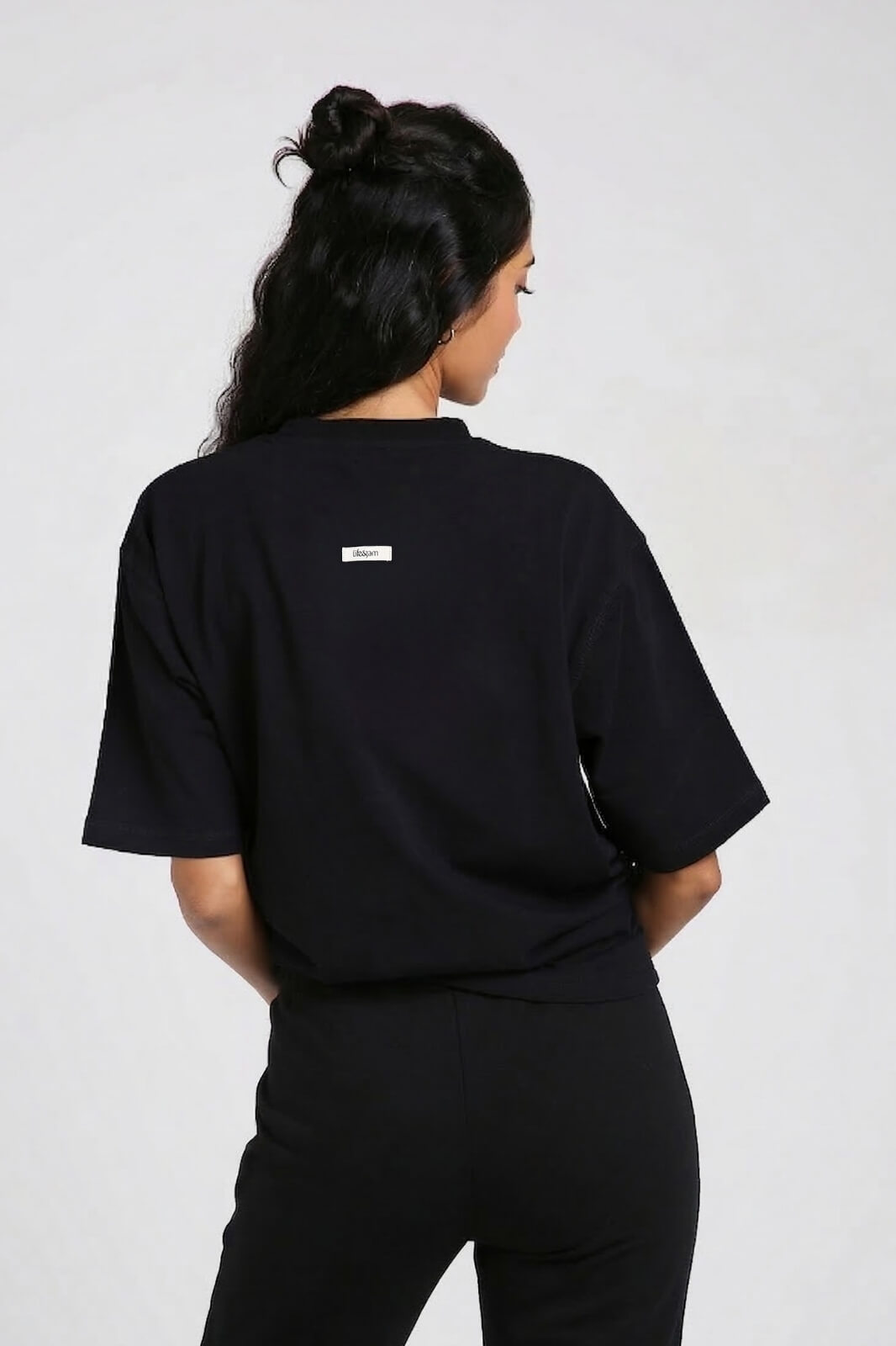 Co-ord Set: Oversized Tee & Chill Flares in True Black