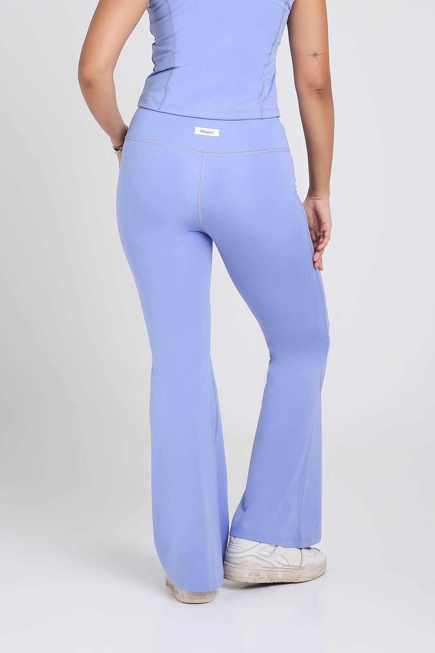 Good Girl Code Flare Pants in Ocean Pop