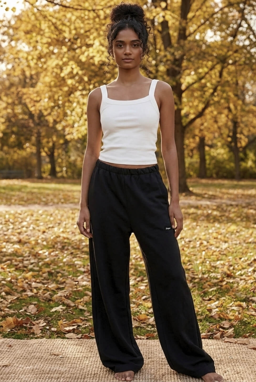 Co-ord Set: Strappy Tank & Loungers in White & Black