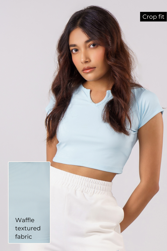 Sleeves Quick-drying Gym/Casual Top in Sky Blue