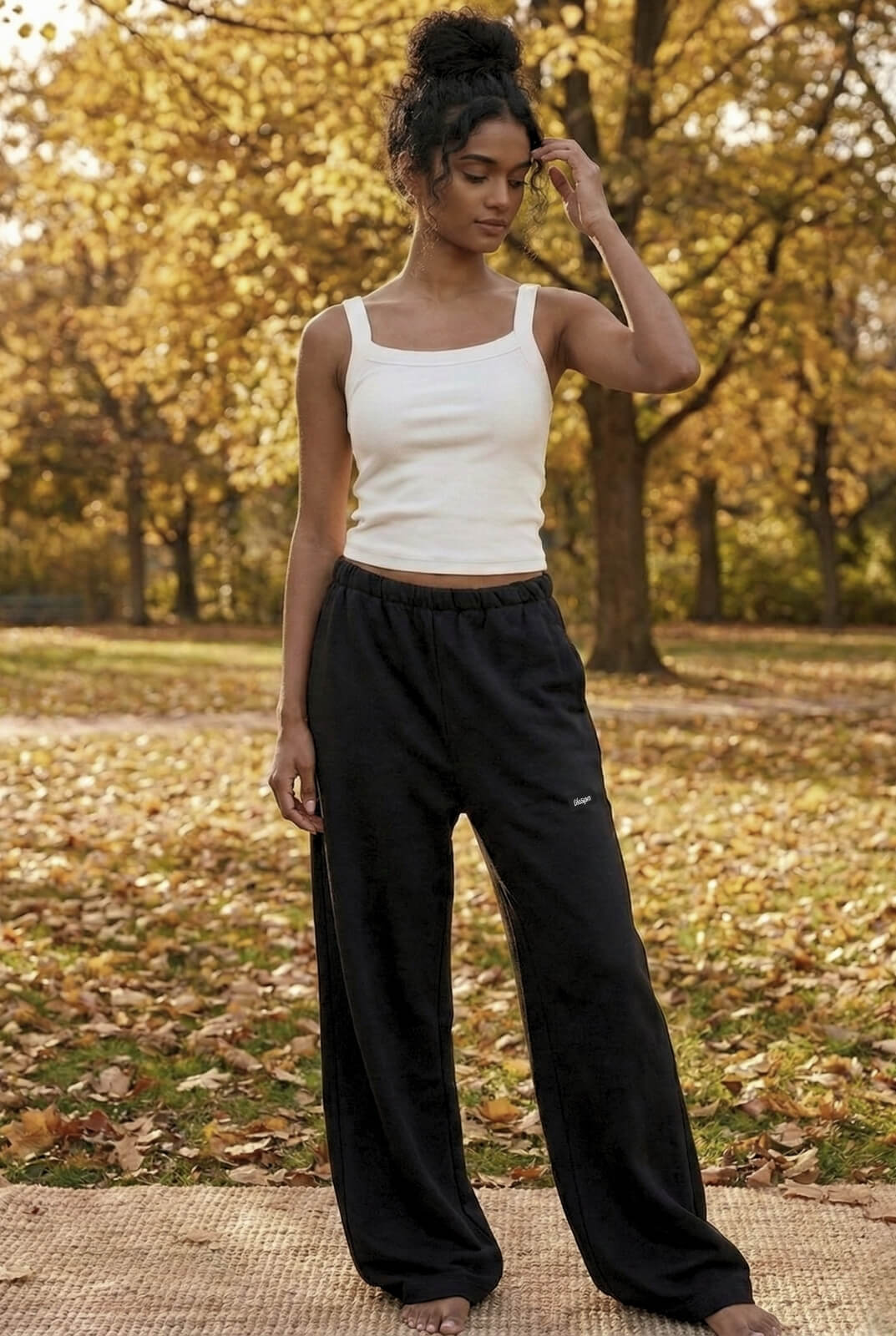 Co-ord Set: Strappy Tank & Loungers in White & Black