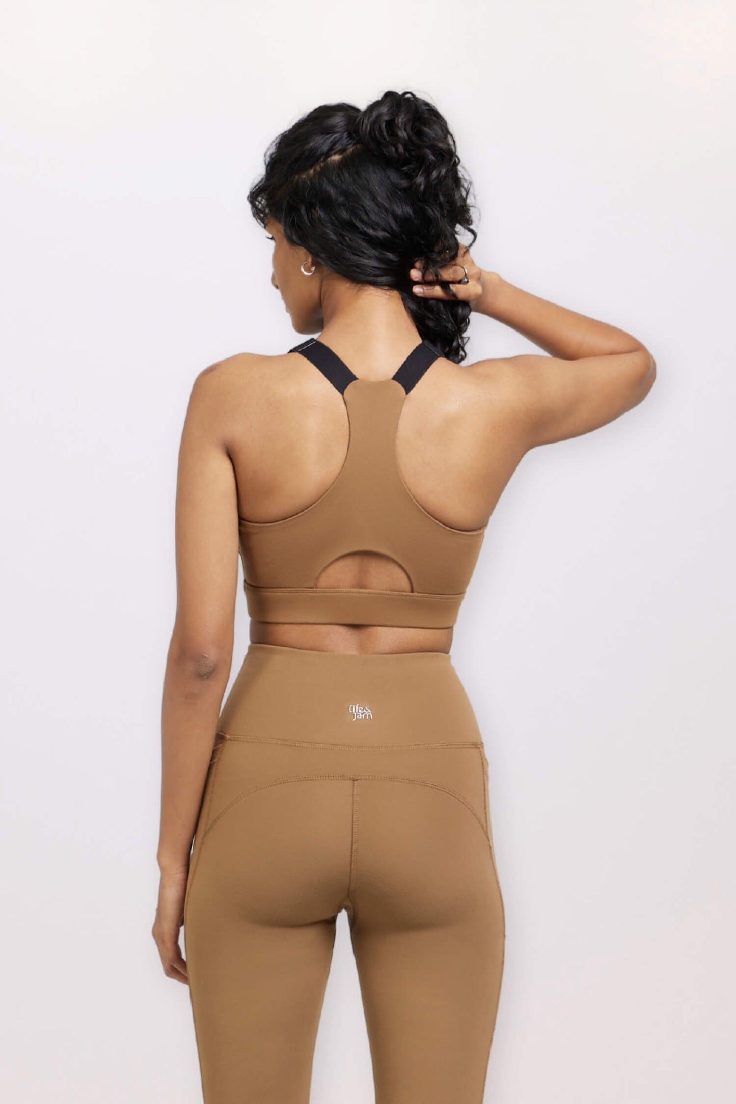 Adjustable Straps Sports Bra in Mountain Tan
