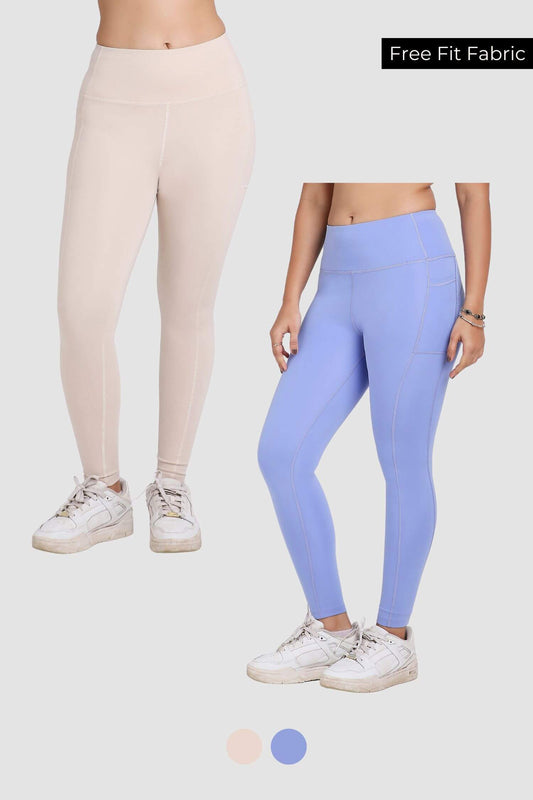2 Pack: Dawn to Dusk Leggings in Marshmallow & Ocean Pop