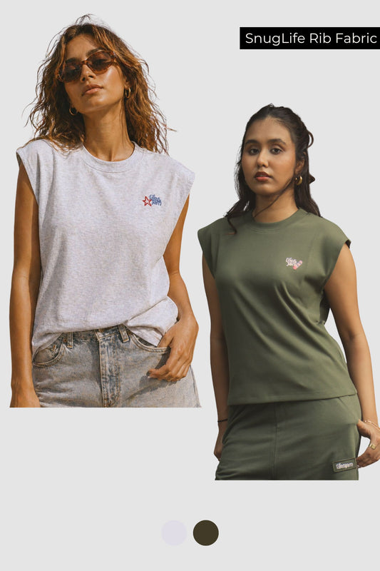 2 Pack: Box Tank in Greystone & Soul Green