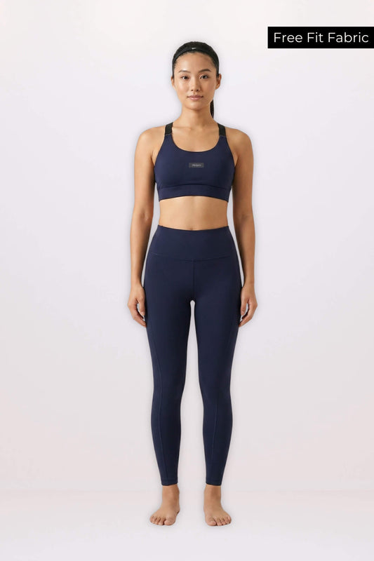 Co-ord Set: Adjustable Straps Sports Bra + Leggings in Ink 2.0