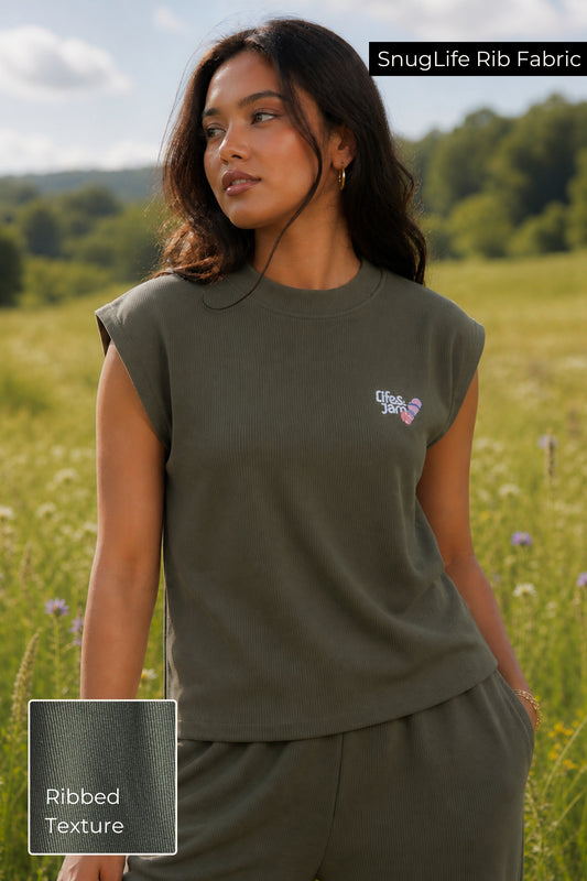 Hot Girl Yoga Box Tank in Soul Green