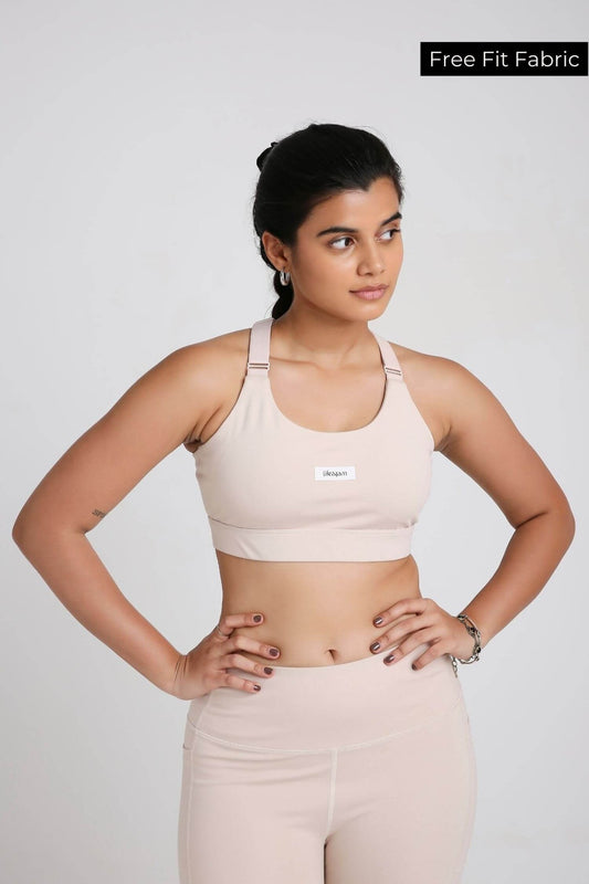 Adjustable Straps Sports Bra in Marshmallow 2.O - Life & Jam