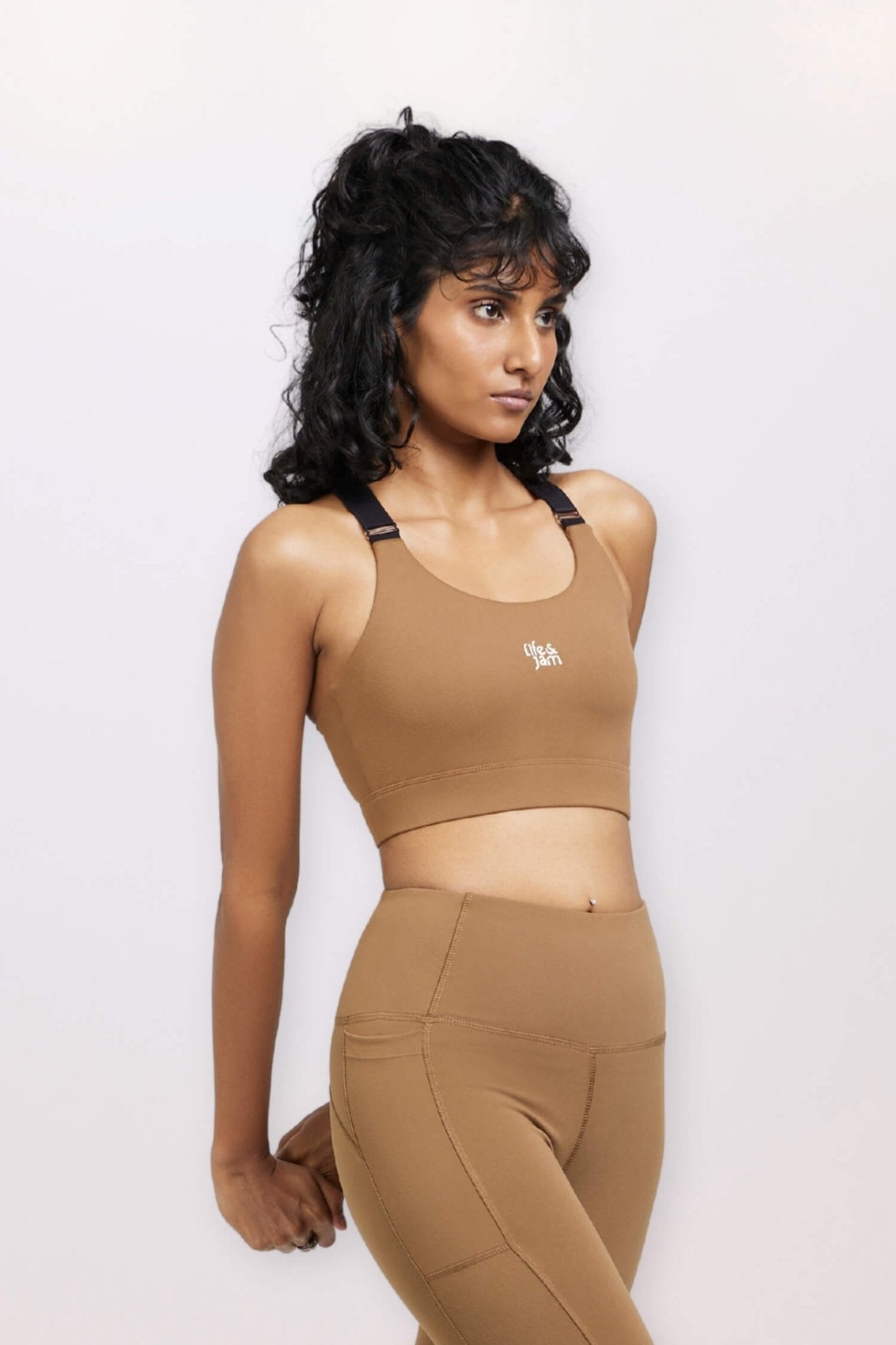 Adjustable Straps Sports Bra in Mountain Tan - Life & Jam