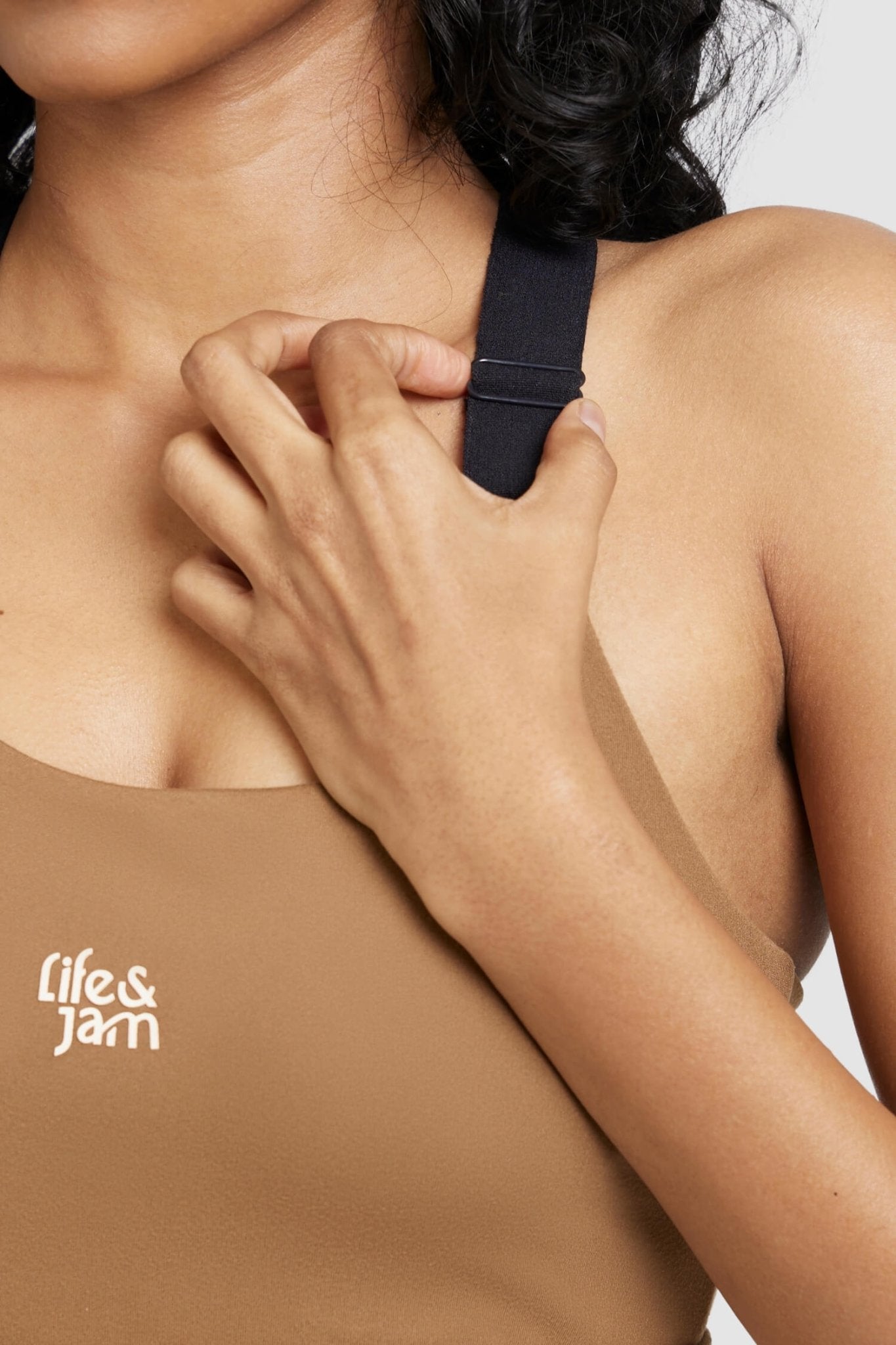 Adjustable Straps Sports Bra in Mountain Tan - Life & Jam