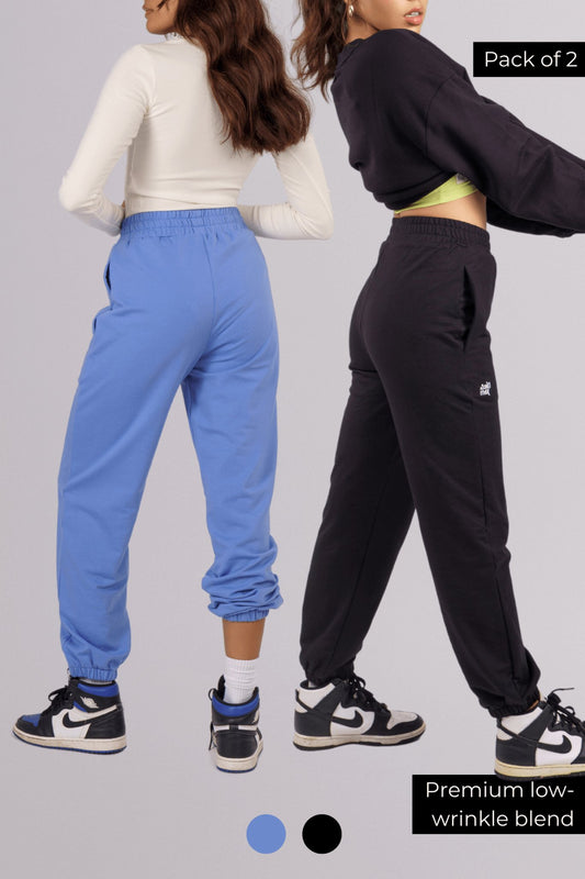 Always Comfy Joggers in Bubble Blue & True Black - Life & Jam