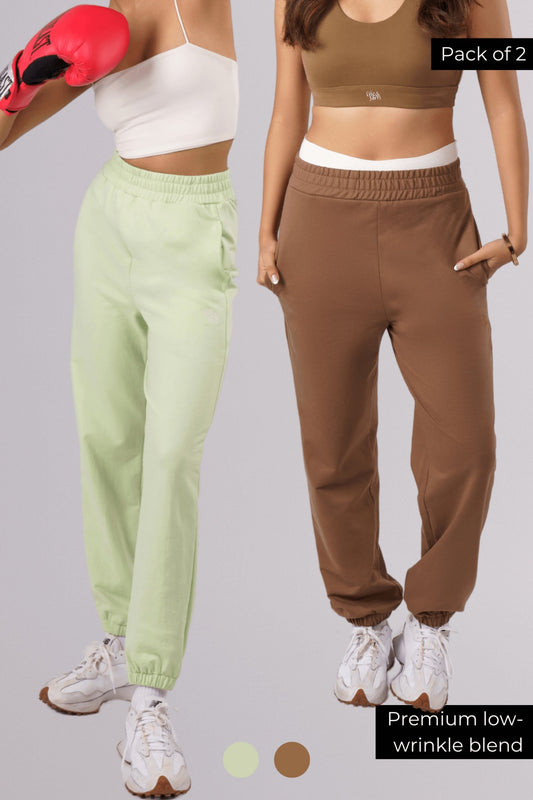 Always Comfy Joggers in Mint Green & Mountain Tan - Life & Jam
