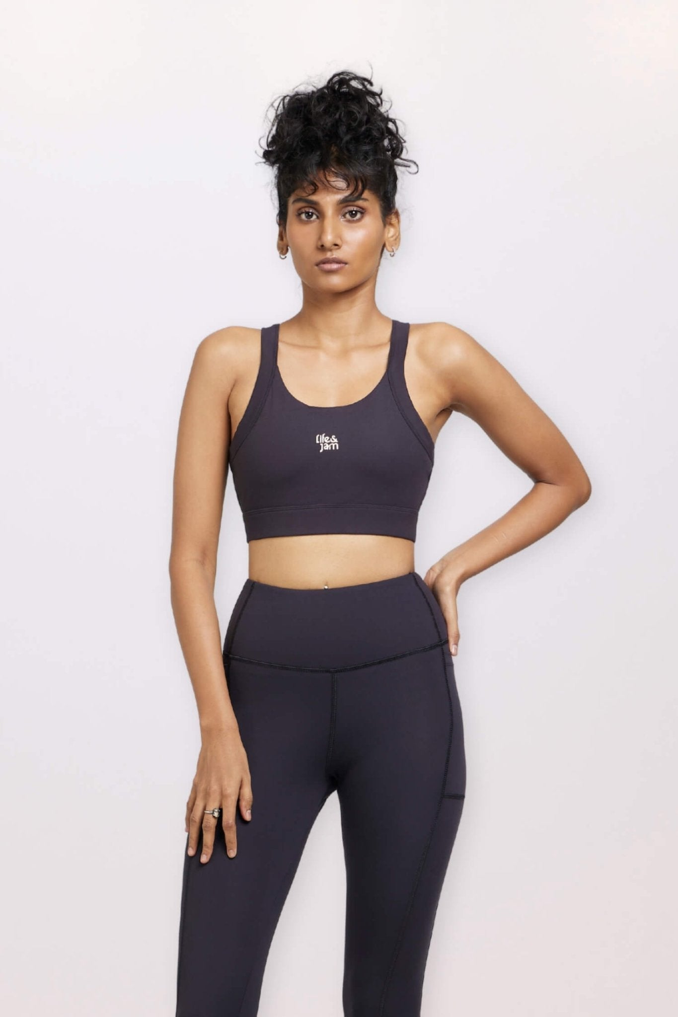 Back Hooks Freedom Sports Bra in Charcoal - Life & Jam