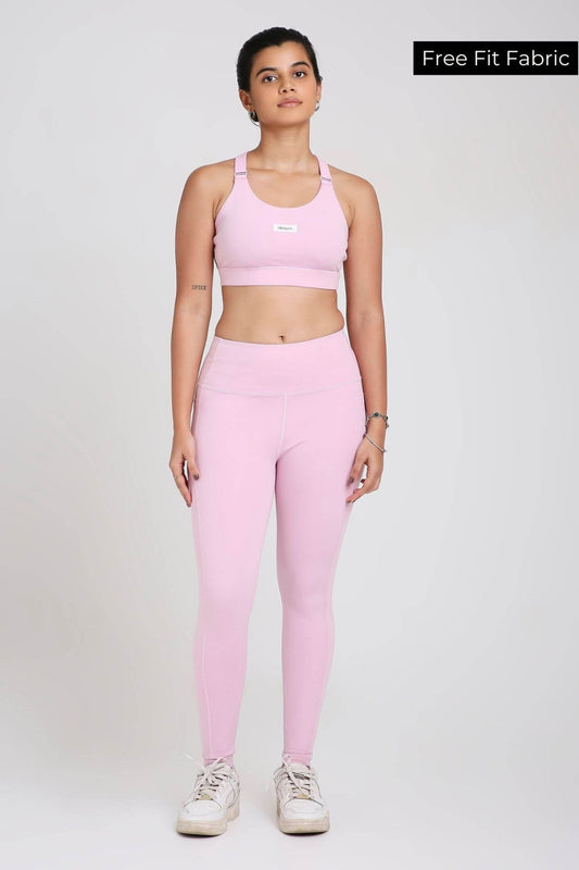 Co - ord Set: Adjustable Straps Sports Bra + Leggings in Cotton Candy 2.0 - Life & Jam