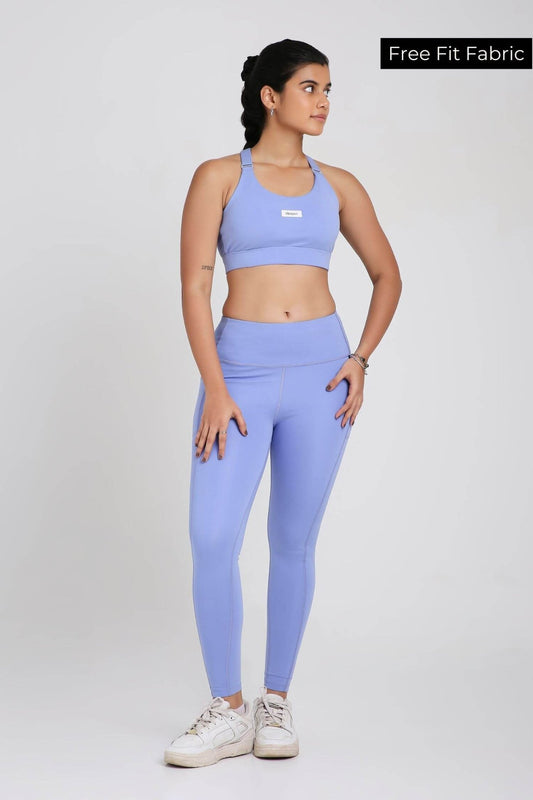 Co - ord Set: Adjustable Straps Sports Bra + Leggings in Ocean Pop 2.0 - Life & Jam