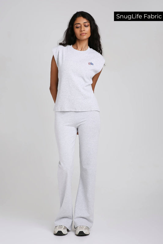 Co - ord Set: All Stars Box Tank & Chill Flares in Greystone - Life & Jam