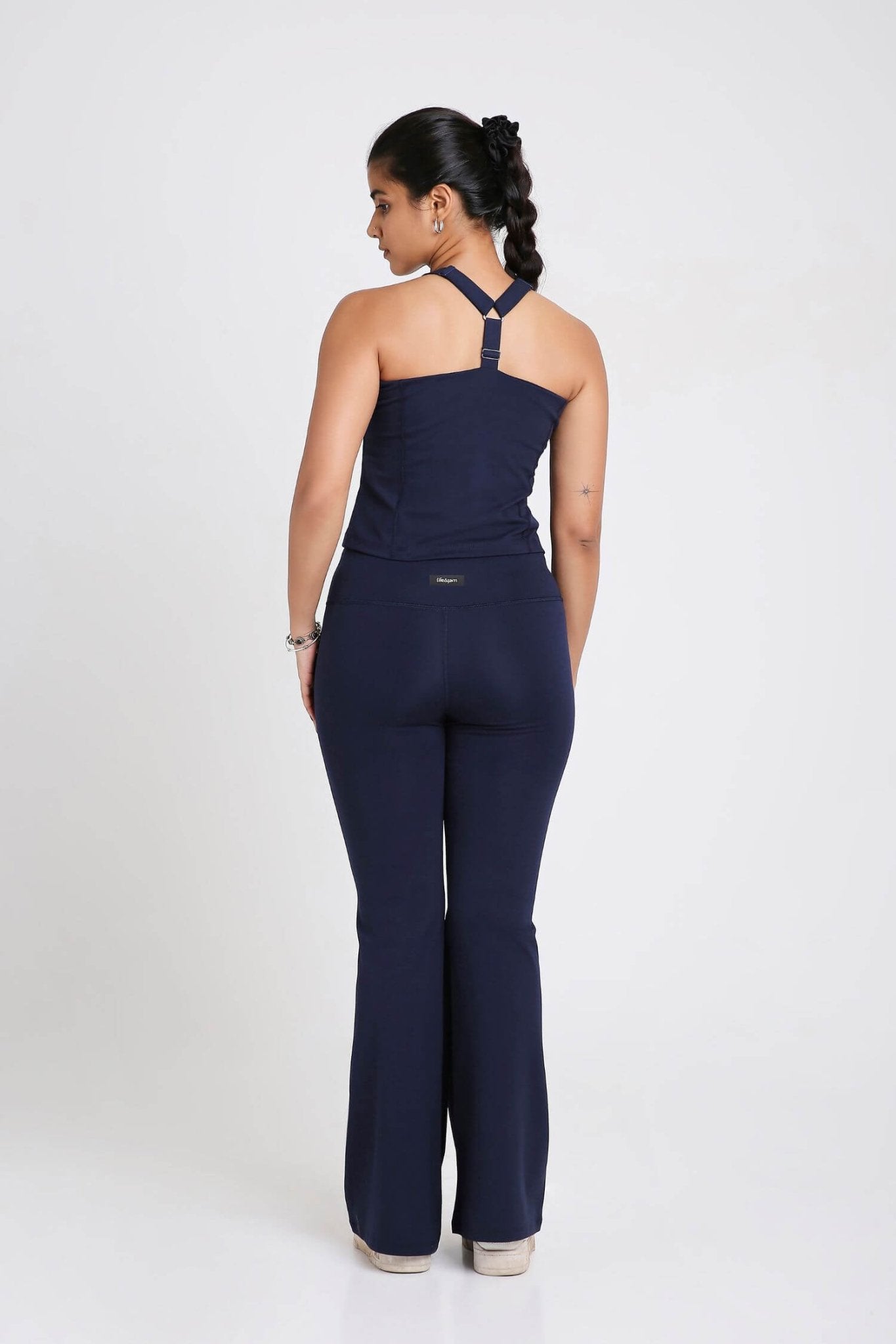 Co - ord Set: Good Girl Code Sports Bra & Flare Pants in Ink - Life & Jam