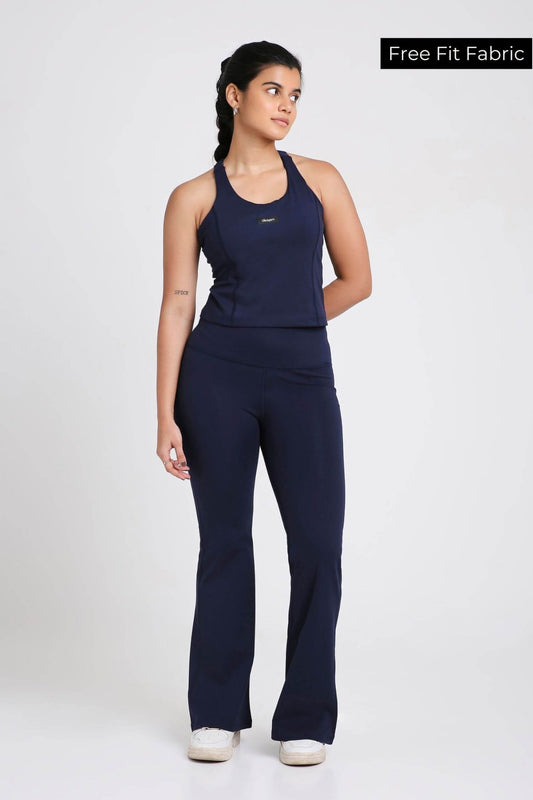Co - ord Set: Good Girl Code Sports Bra & Flare Pants in Ink - Life & Jam