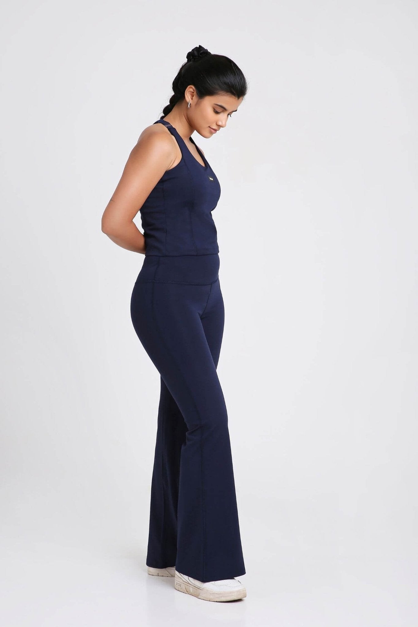 Co - ord Set: Good Girl Code Sports Bra & Flare Pants in Ink - Life & Jam