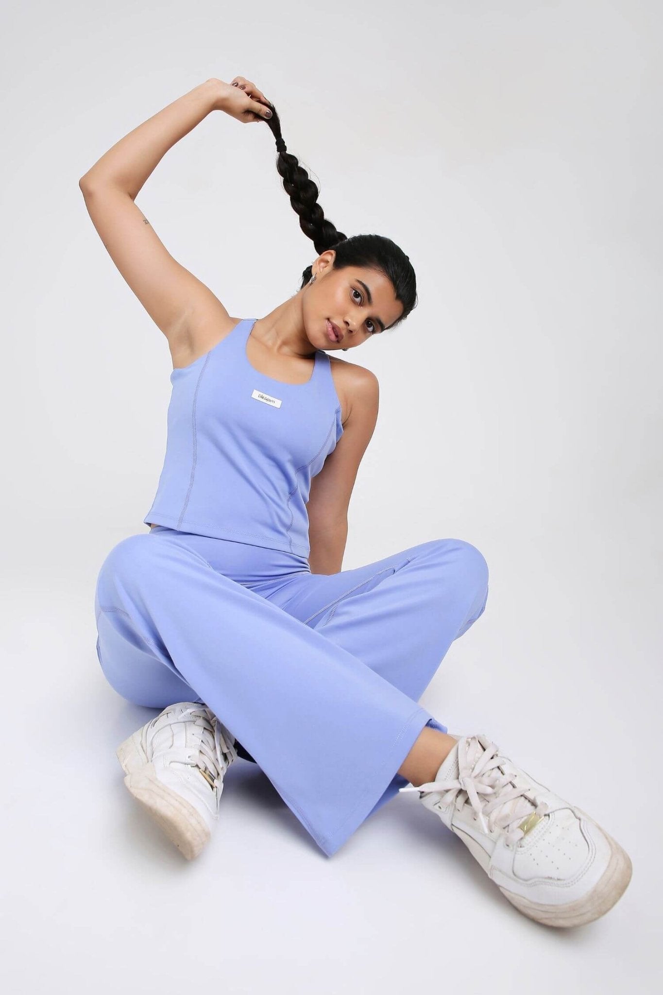 Co - ord Set: Good Girl Code Sports Bra & Flare Pants in Ocean Pop - Life & Jam