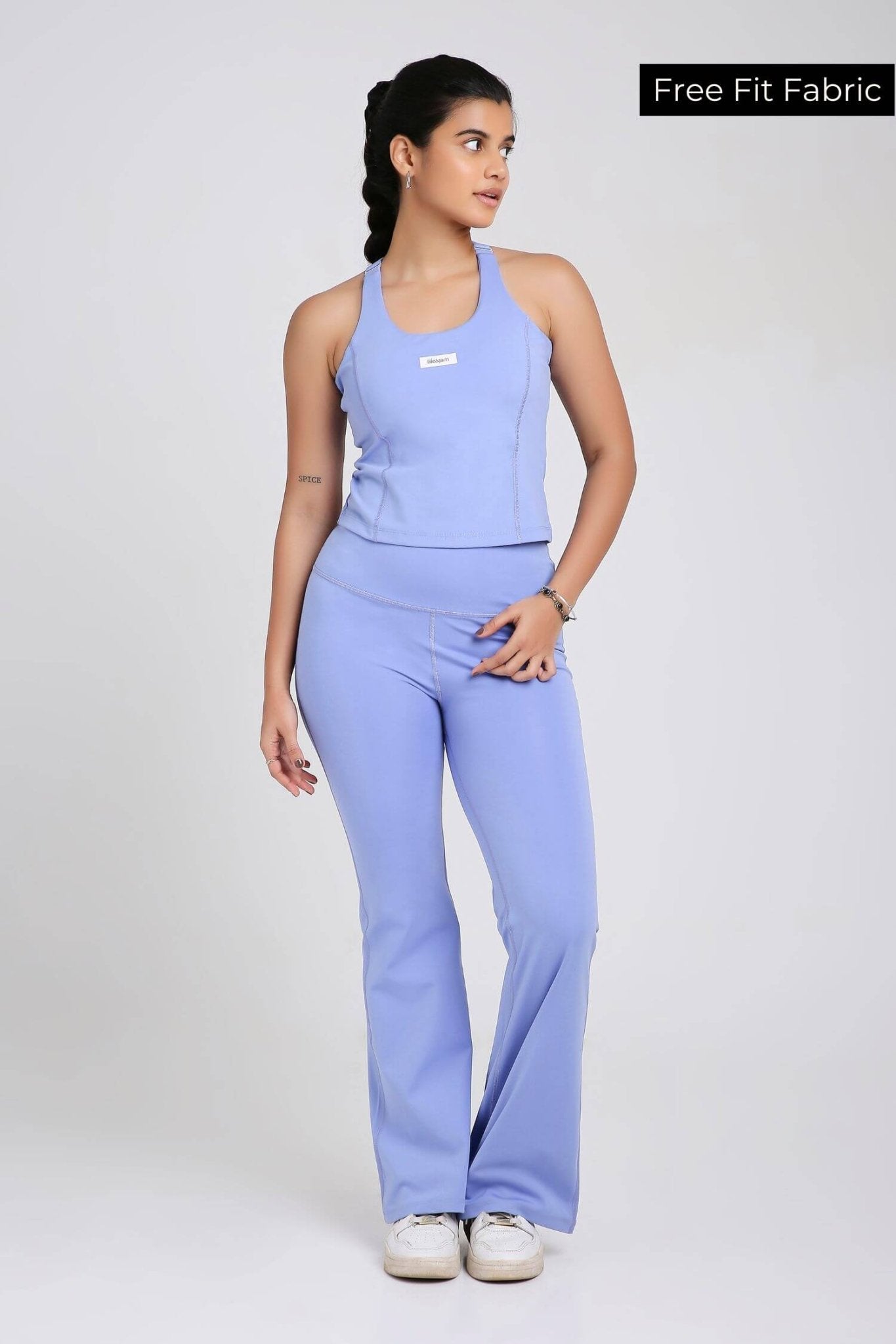 Co - ord Set: Good Girl Code Sports Bra & Flare Pants in Ocean Pop - Life & Jam