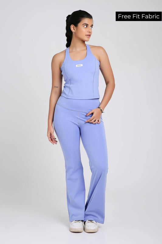 Co - ord Set: Good Girl Code Sports Bra & Flare Pants in Ocean Pop - Life & Jam