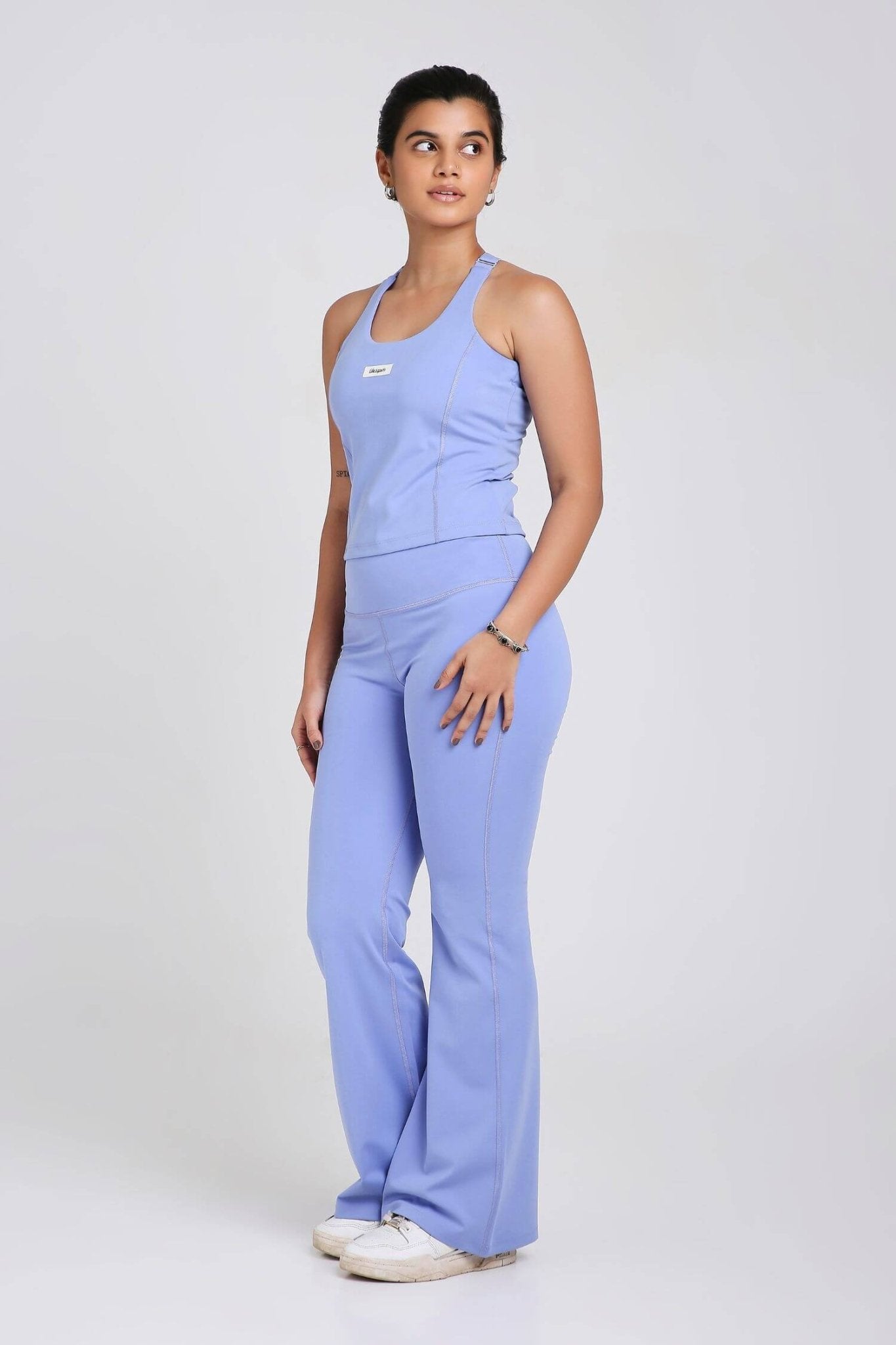 Co - ord Set: Good Girl Code Sports Bra & Flare Pants in Ocean Pop - Life & Jam