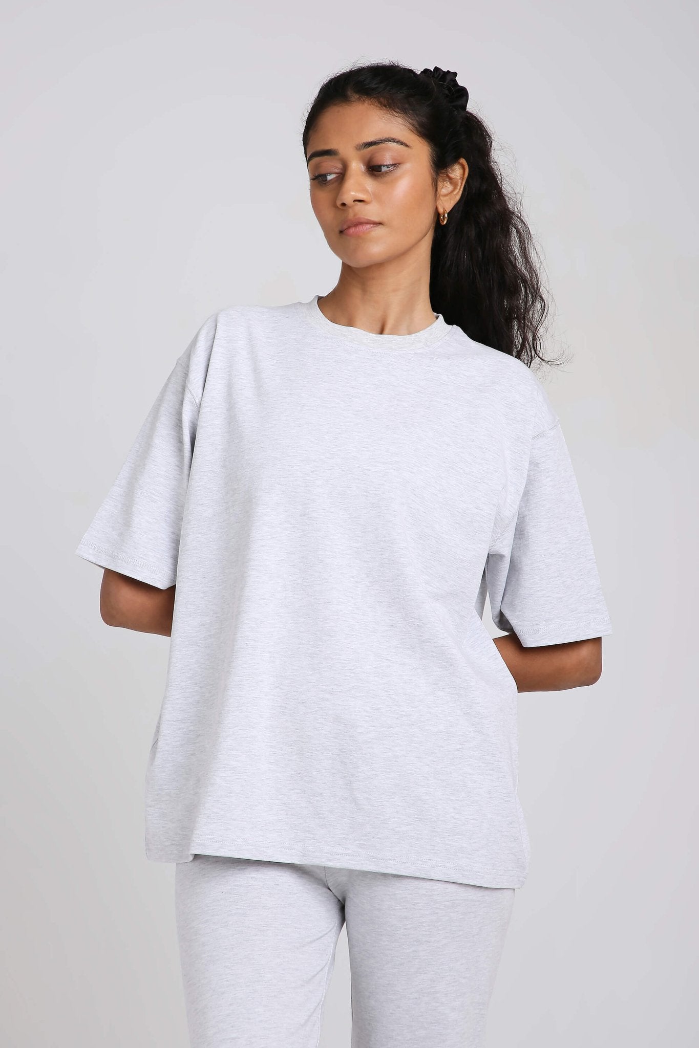 Co - ord Set: Oversized Tee & Chill Flares in Greystone - Life & Jam