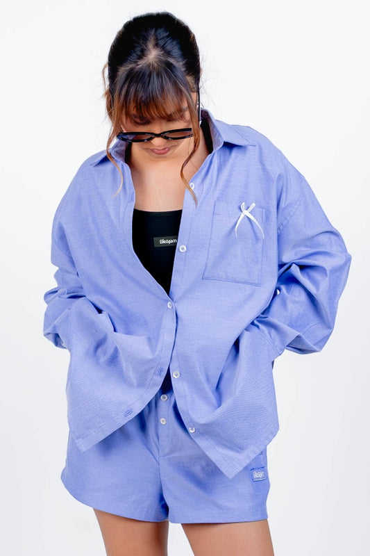 Co - ord Set: Summer Jam Shirt & Shorts in Ocean Blue - Life & Jam