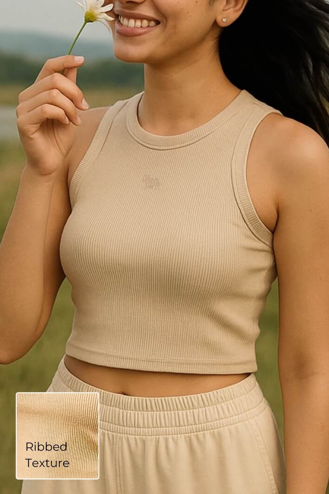 Free Spirit Ribbed Tank In Marshmallow - Life & Jam