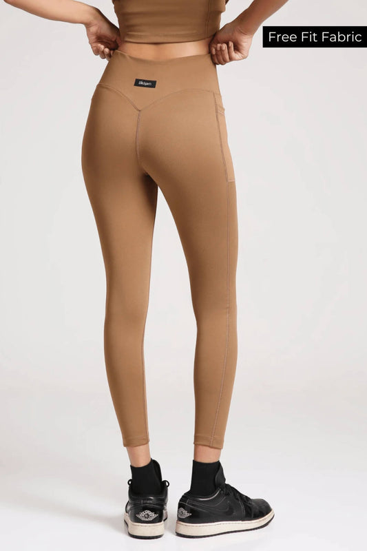 Good Girl Code Crossover Leggings in Mountain Tan - Life & Jam