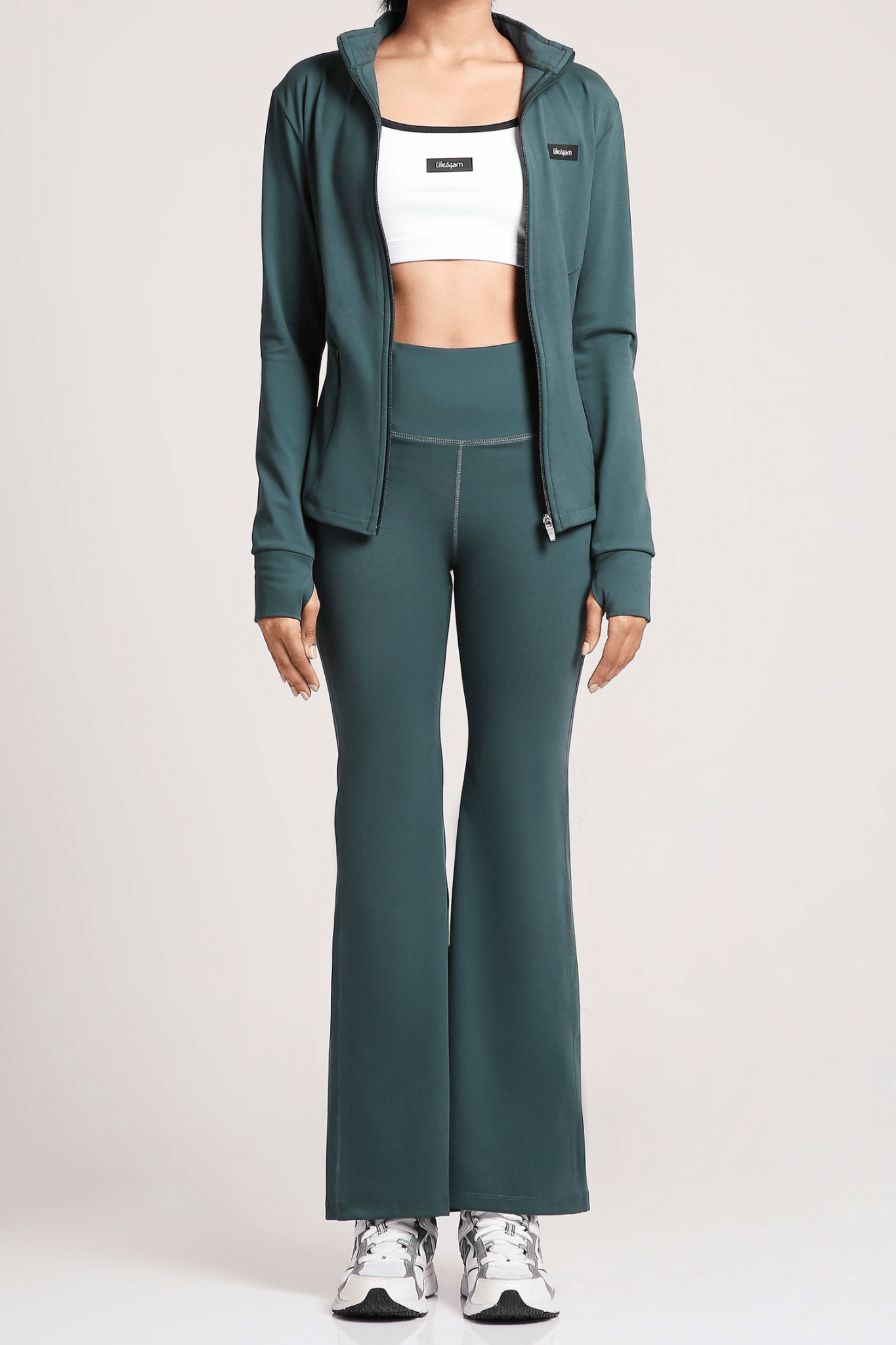 Good Girl Code Jacket & Flare Pants Set in Jungle Green - Life & Jam