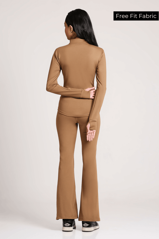 Good Girl Code Jacket & Flare Pants Set in Mountain Tan - Life & Jam