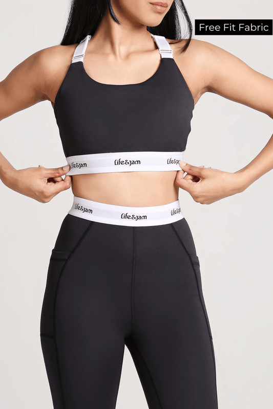 OG Good Girl Sports Bra in Charcoal - Life & Jam