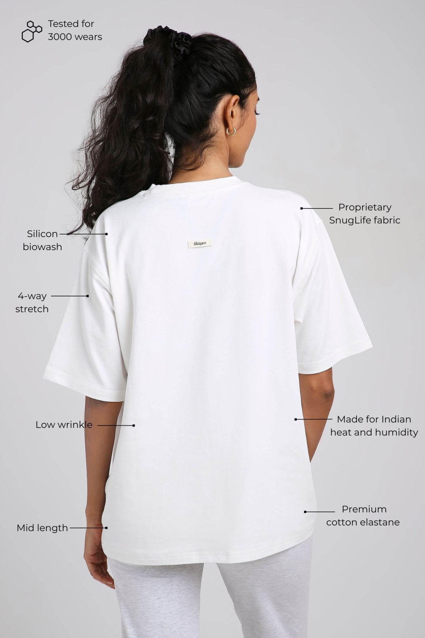 Oversized Tee in Snow White - Life & Jam
