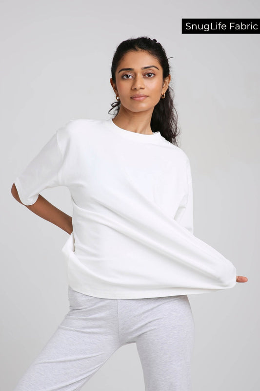 Oversized Tee in Snow White - Life & Jam